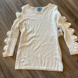 Cece knit bow sleeve sweater